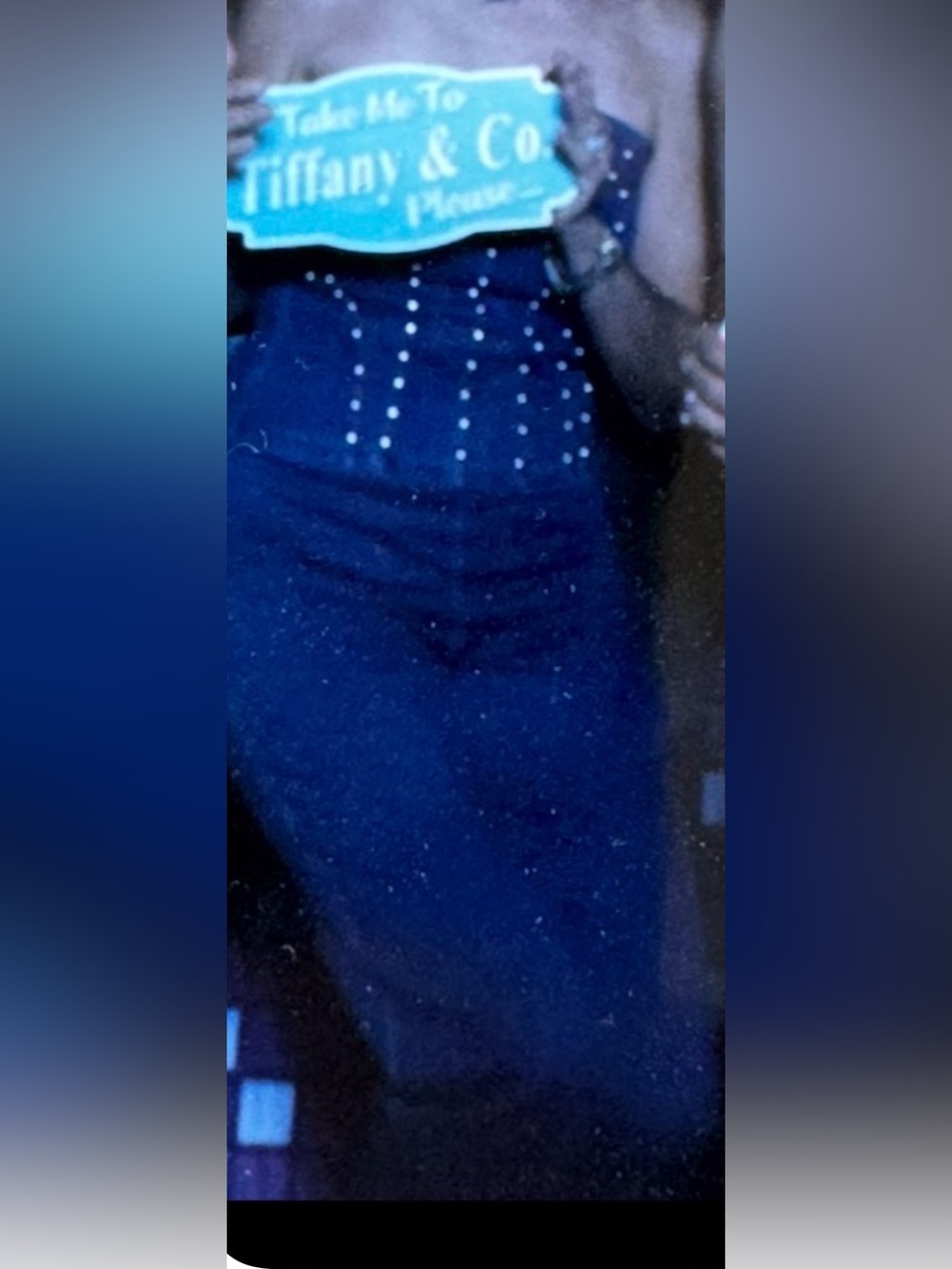 Blue Jeans Ensemble - Studded Strapless Top and Slightly Flared Leg